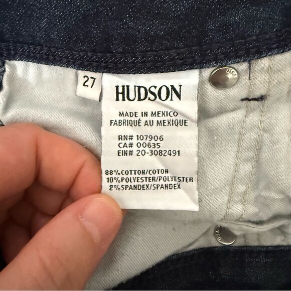 Hudson Jeans Womens Sz 27 Blue Collin Flap Skinny Ankle Raw Hem Low Rise Denim - Picture 10 of 14